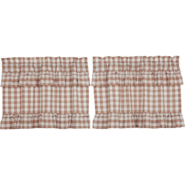 Annie Buffalo Portabella Check Ruffled Tier Set of 2 L24xW36 VHC Brands - The Fox Decor